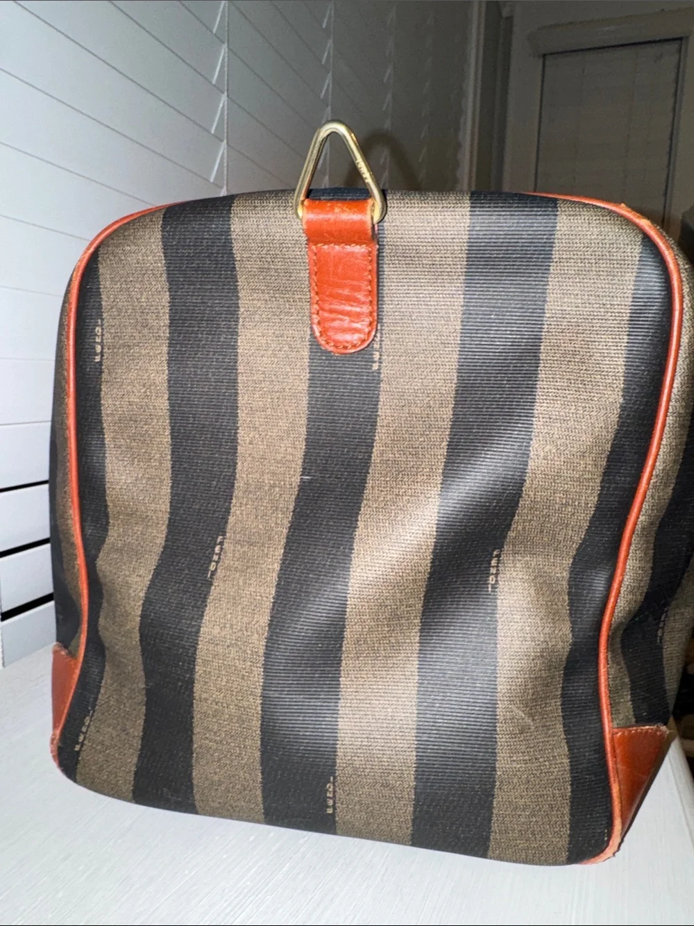 Fendi Vintage Pequin Striped Boston Bag Overnight Duffel - Picture 4 of 14
